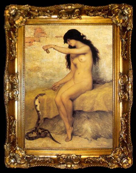 framed  Paul Desire Trouillebert The Nude Snake Charmer, ta009-2